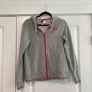 The North Face Women's Full Zip Hoodie Sweatshirt Grey Hot‎ Pink Size M